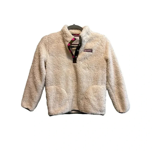 Size M 10/12 Girls' Snap Placket Sherpa Pullover - Picture 1 of 7